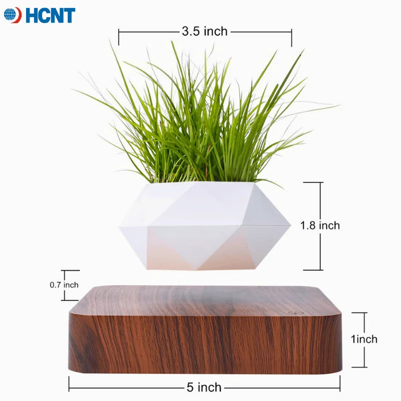 Floating Plant Pot Magnetic Levitating Plant Pot for Succulents Air Bonsai and Fake Flowers and Plants Unique Decor for Home Off