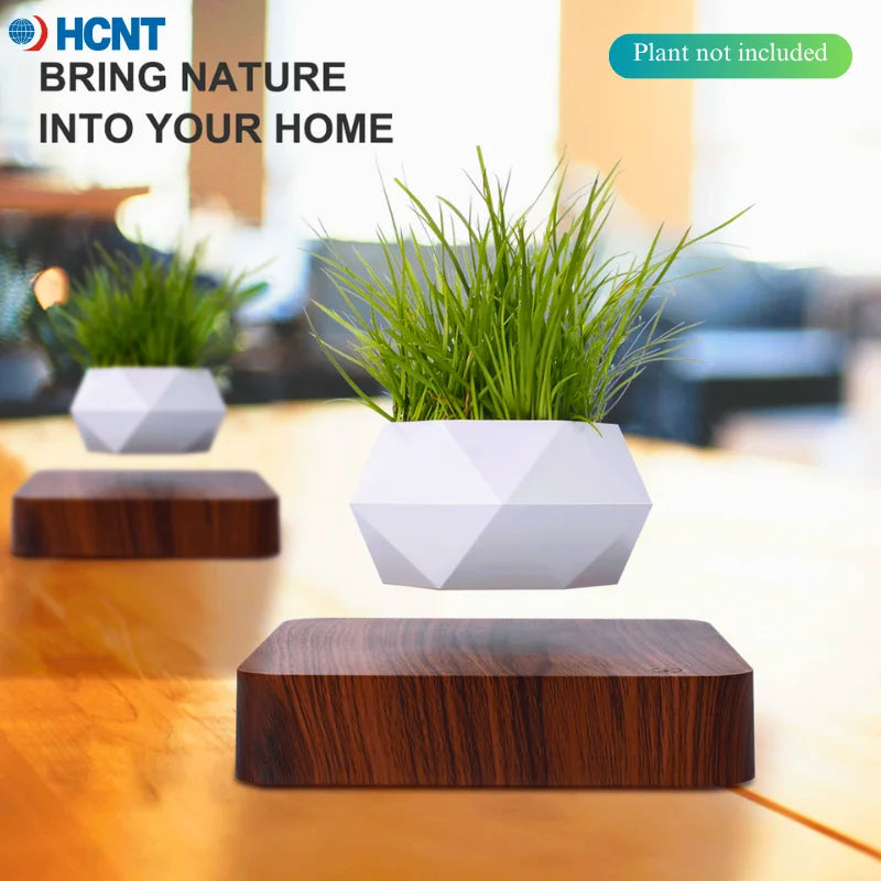 Floating Plant Pot Magnetic Levitating Plant Pot for Succulents Air Bonsai and Fake Flowers and Plants Unique Decor for Home Off