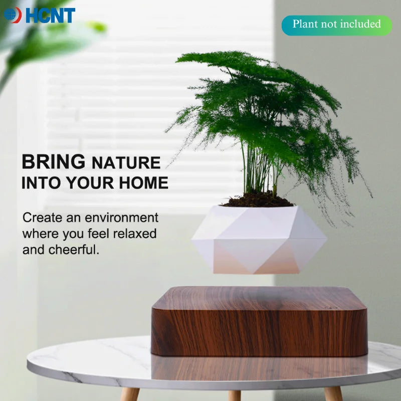 Floating Plant Pot Magnetic Levitating Plant Pot for Succulents Air Bonsai and Fake Flowers and Plants Unique Decor for Home Off