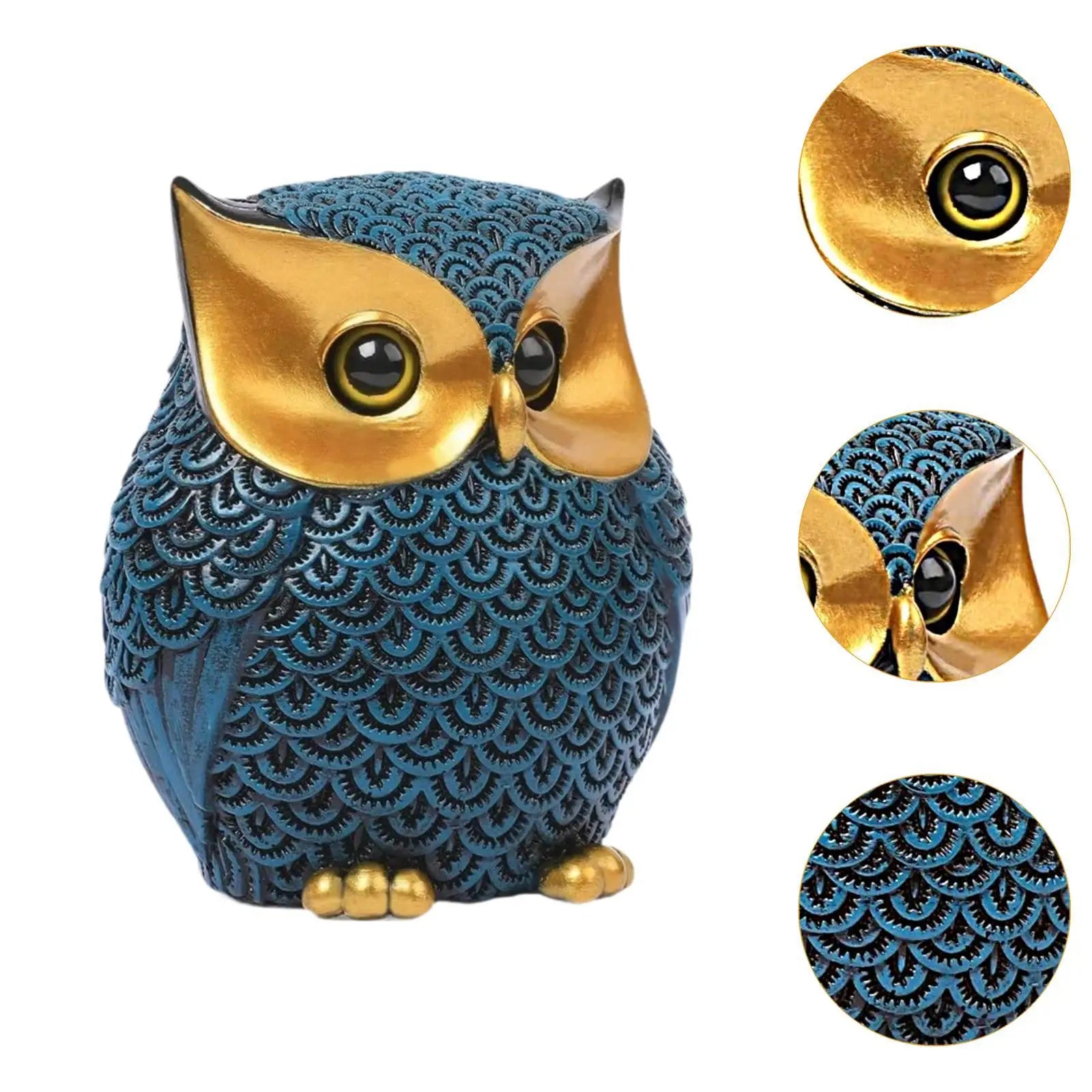 Owl Statue Decor Gift for Owl Lovers Compact Modern Cute Ornament Animal Figurine for Office Table Desk Living Room Decoration