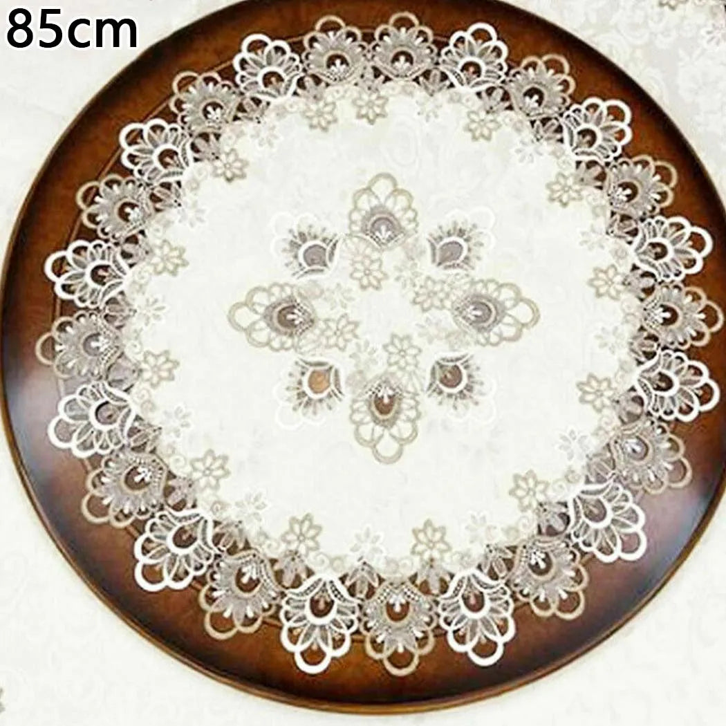 European Modern Fabric Lace Trim Tablecloth Bedroom Balcony Small Round Tablecloth Hotel Restaurant Banquet Party Big Tablecloth