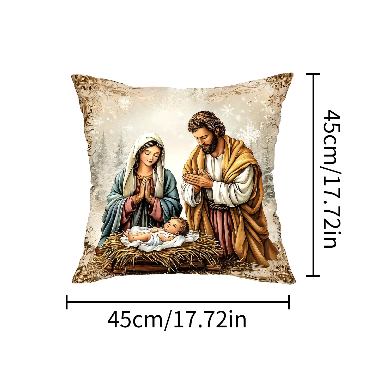 1PCS Christmas Pillow Covers Christmas Party Decor 2025 Xmas Jesus Farmhouse Pillow Cover Navidad Natal New Year Gift 2026