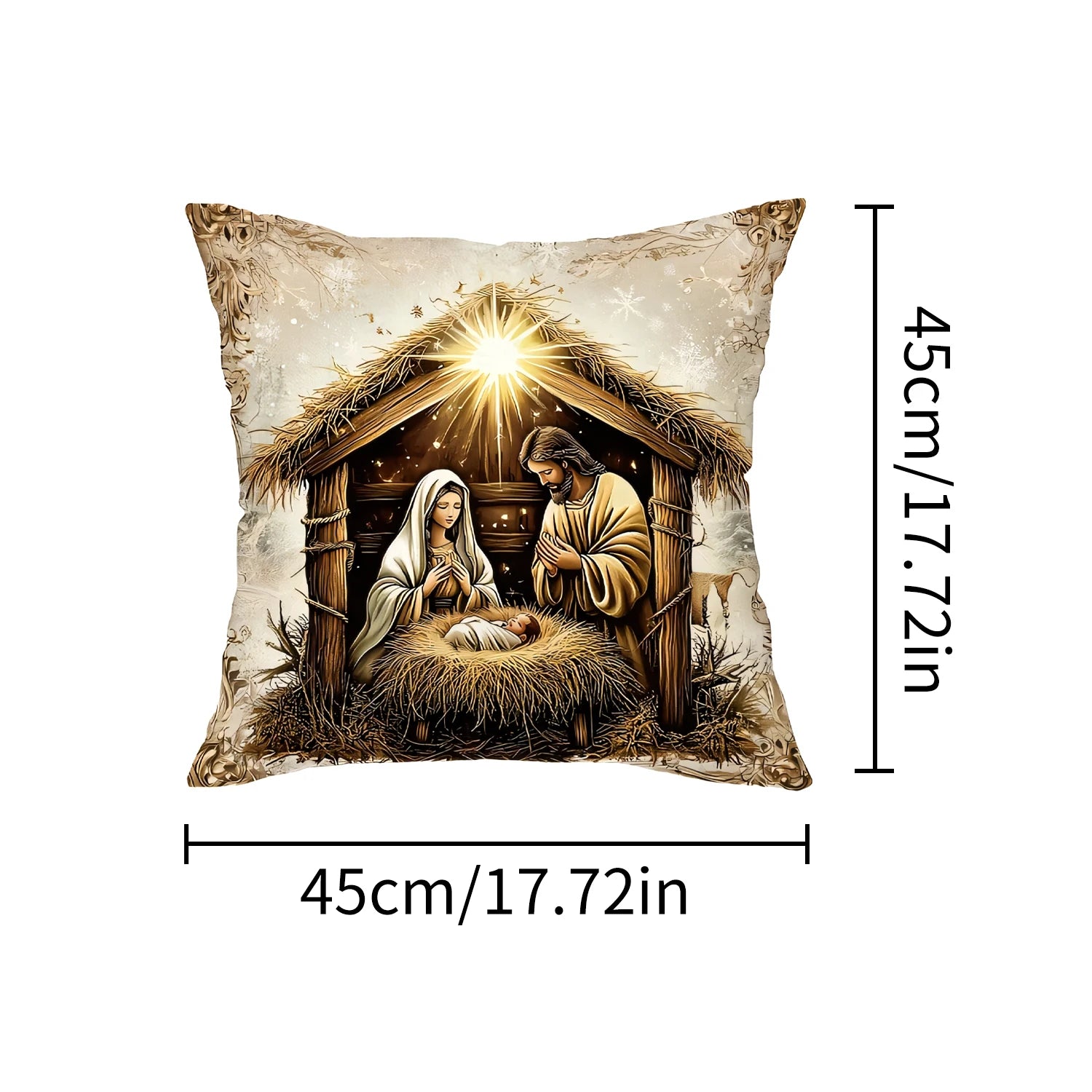 1PCS Christmas Pillow Covers Christmas Party Decor 2025 Xmas Jesus Farmhouse Pillow Cover Navidad Natal New Year Gift 2026