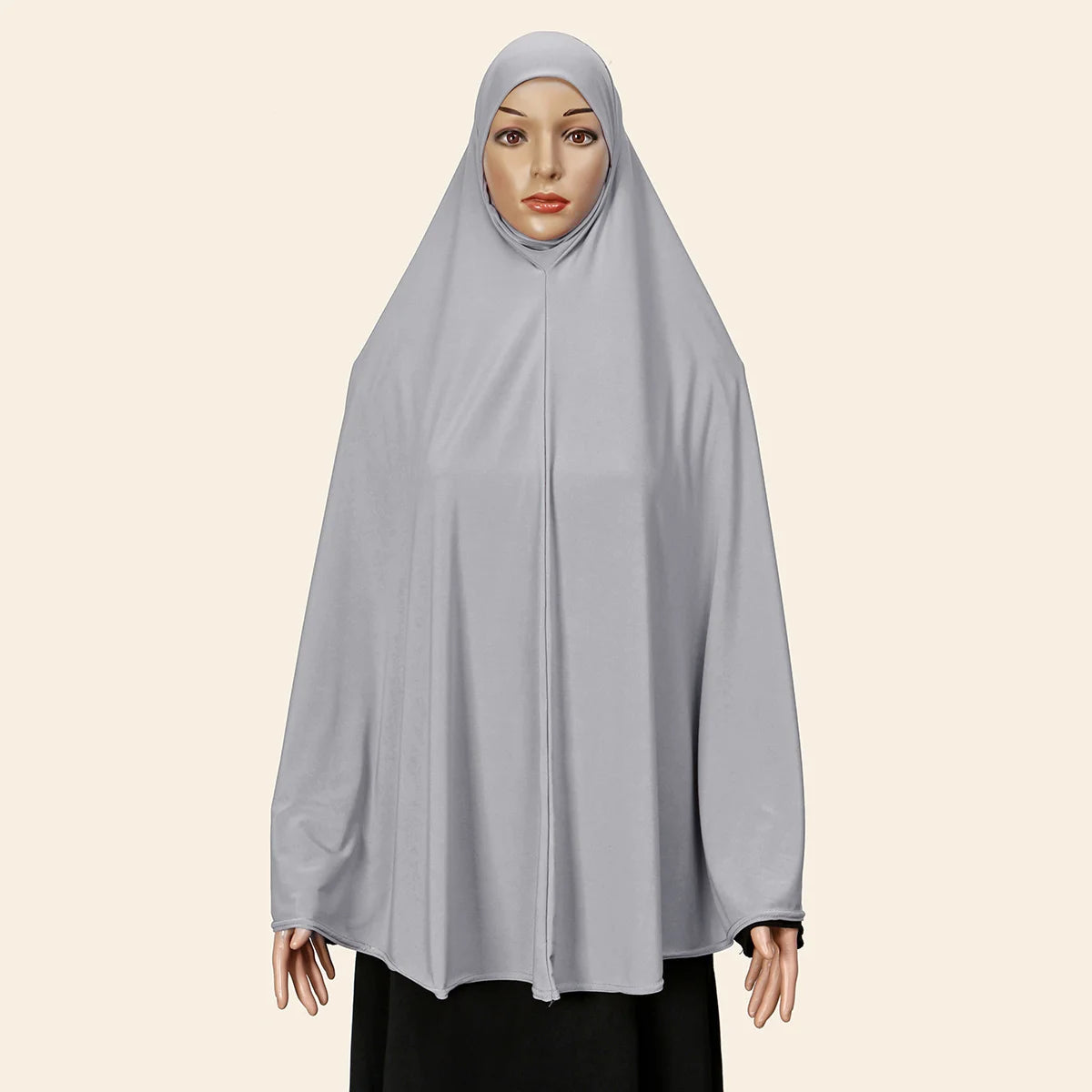 Muslimischer Hijab Schal 130x113cm, Baumwolle, Langer Schal, Vollbedeckung, Ramadan Gebetskleid, Premium Weich, 7 Farben