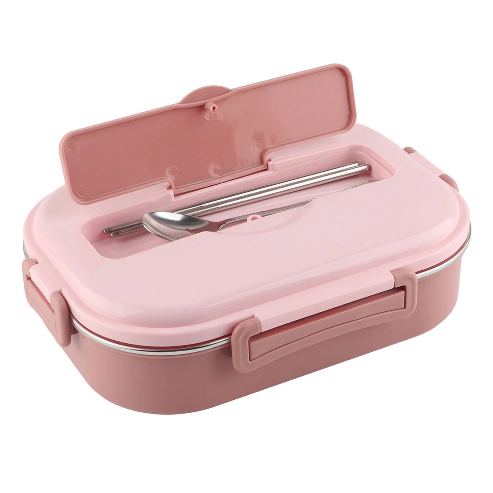 Food Storage Container Dinnerware Stainless Steel Lunch Box 4‑Grid Portable Bento Box Food Storage Container for Student Adult