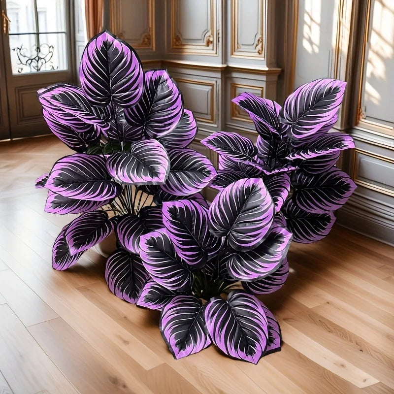 18-Headed Artificial Violet Plants Realistic Floor Bonsai Plant Indoor for Home Weddings Hotels Gardens Photography Decorations