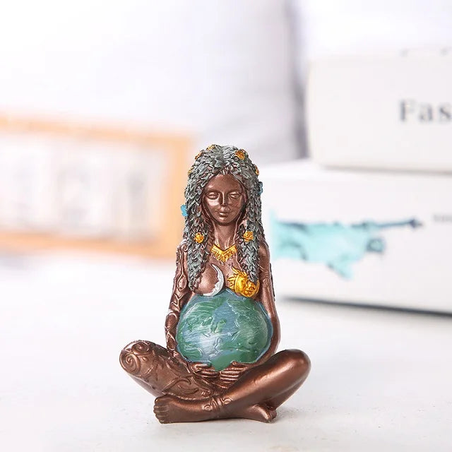 Mother Earth Statue Resin Artifact Decoration Mother Earth Art Goddess Statue Decoration Desktop Gift Room Decor