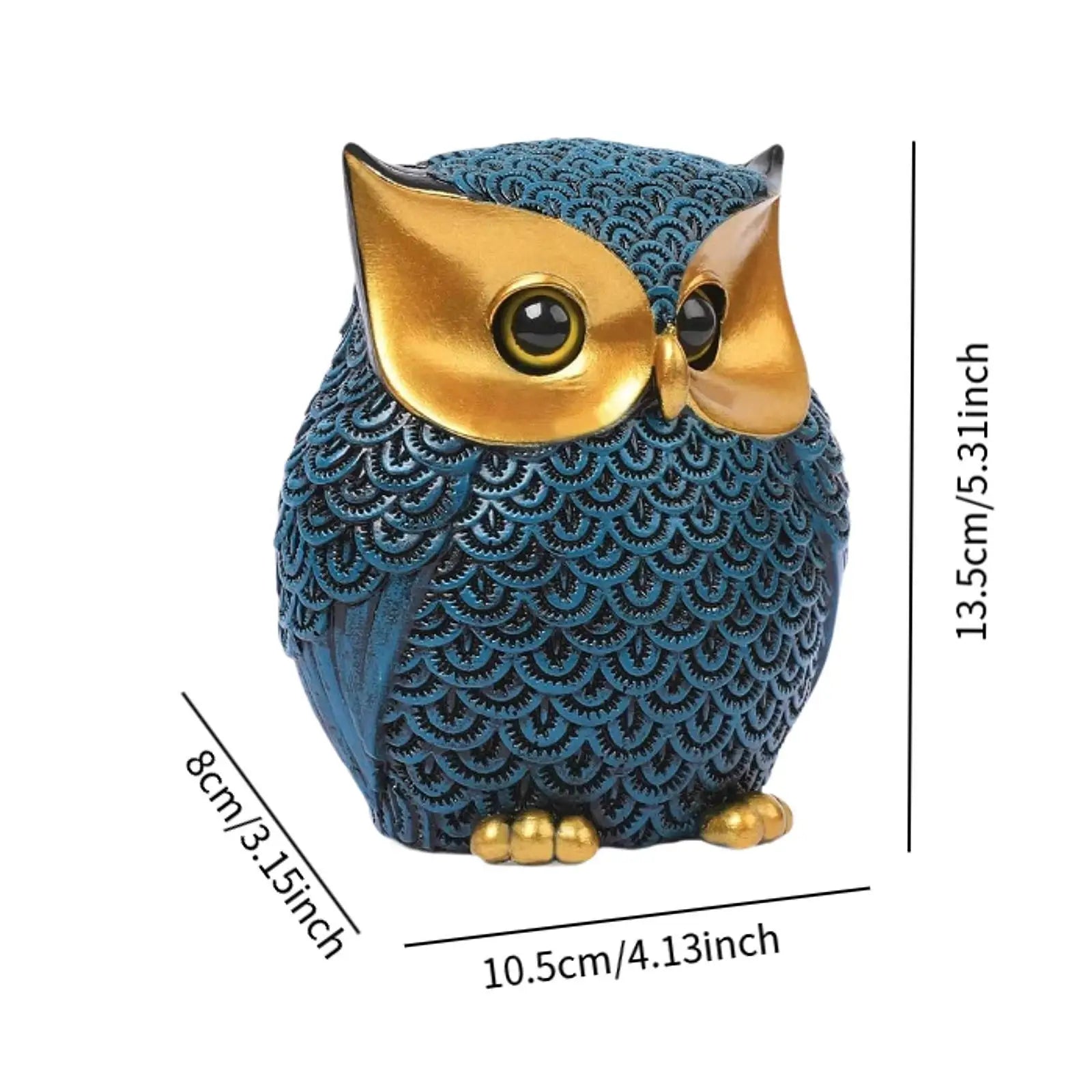 Owl Statue Decor Gift for Owl Lovers Compact Modern Cute Ornament Animal Figurine for Office Table Desk Living Room Decoration