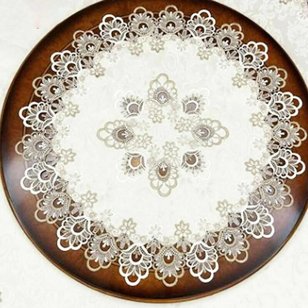 European Modern Fabric Lace Trim Tablecloth Bedroom Balcony Small Round Tablecloth Hotel Restaurant Banquet Party Big Tablecloth