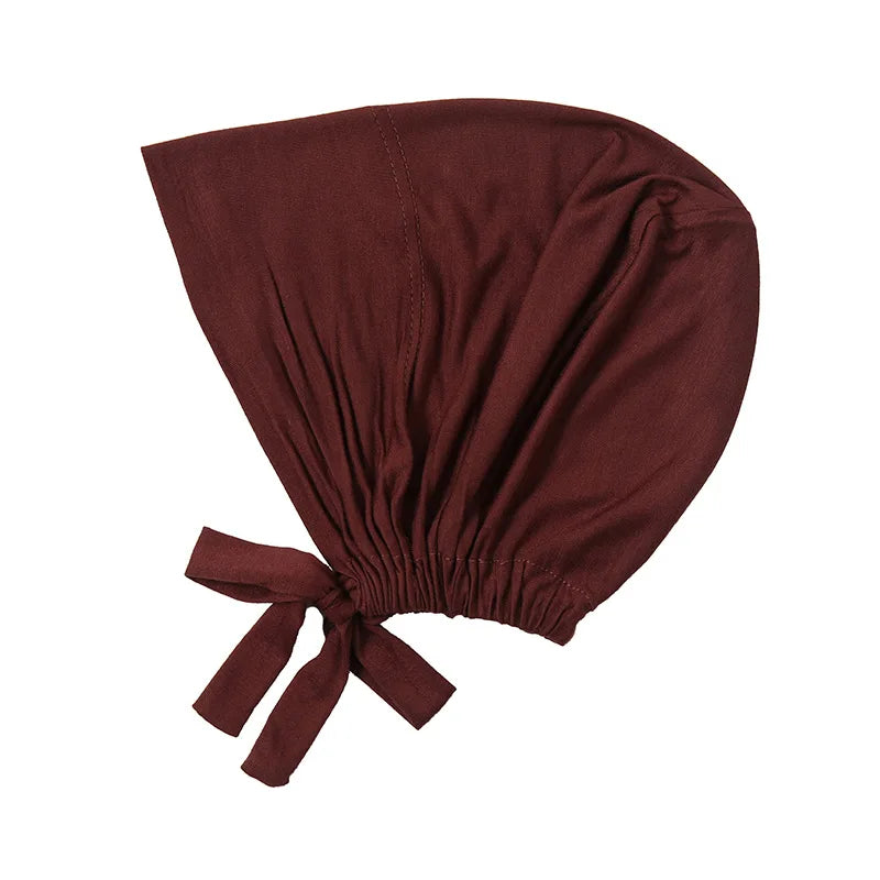 Hijab Unterkappe Damen, Muslimisch, Atmungsaktiv, Verstellbar, Inner Hijab Cap, Turban mit Bindeverschluss, 16 Farben