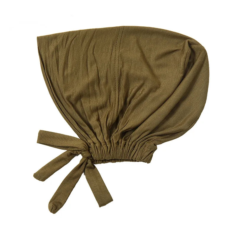 Hijab Unterkappe Damen, Muslimisch, Atmungsaktiv, Verstellbar, Inner Hijab Cap, Turban mit Bindeverschluss, 16 Farben