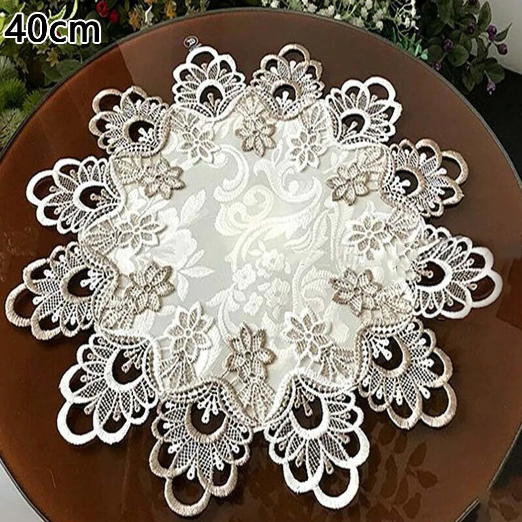 European Modern Fabric Lace Trim Tablecloth Bedroom Balcony Small Round Tablecloth Hotel Restaurant Banquet Party Big Tablecloth