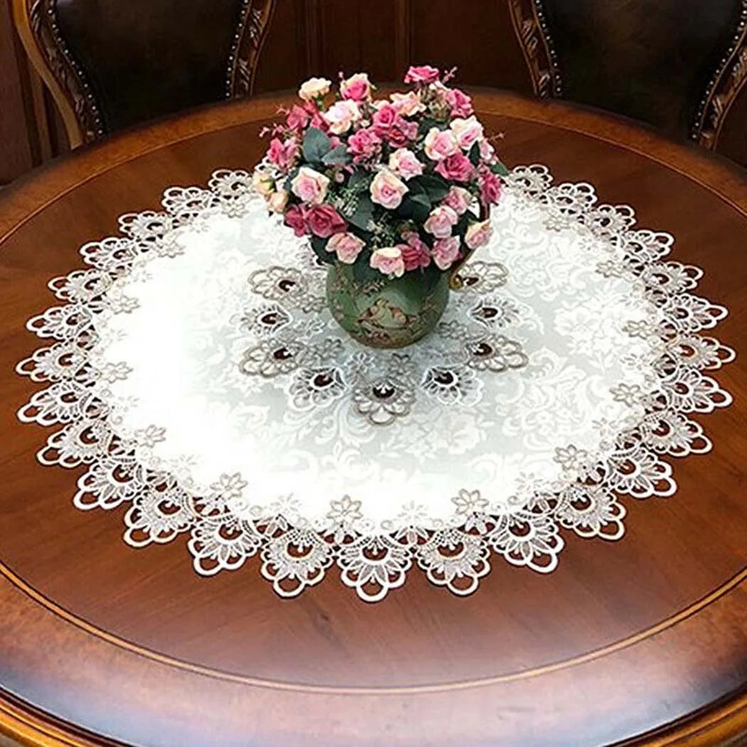European Modern Fabric Lace Trim Tablecloth Bedroom Balcony Small Round Tablecloth Hotel Restaurant Banquet Party Big Tablecloth