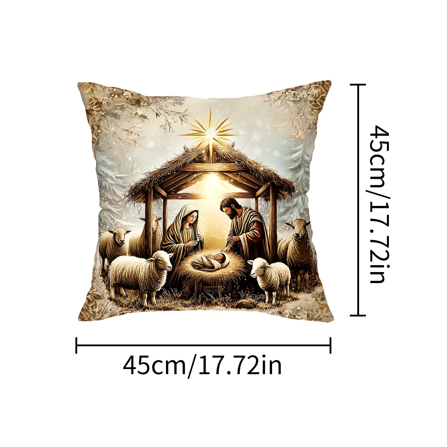 1PCS Christmas Pillow Covers Christmas Party Decor 2025 Xmas Jesus Farmhouse Pillow Cover Navidad Natal New Year Gift 2026
