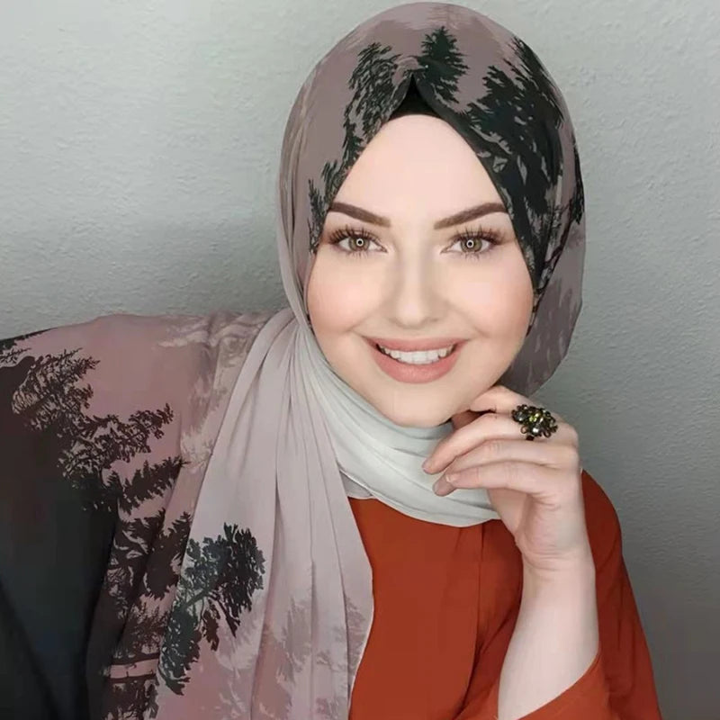 Chiffon Hijab Schal 170x70cm, Muslimischer Kopftuch, Leicht & Weich, Bubble Chiffon, Damen Turban, Abaya Schal, 7 Farben