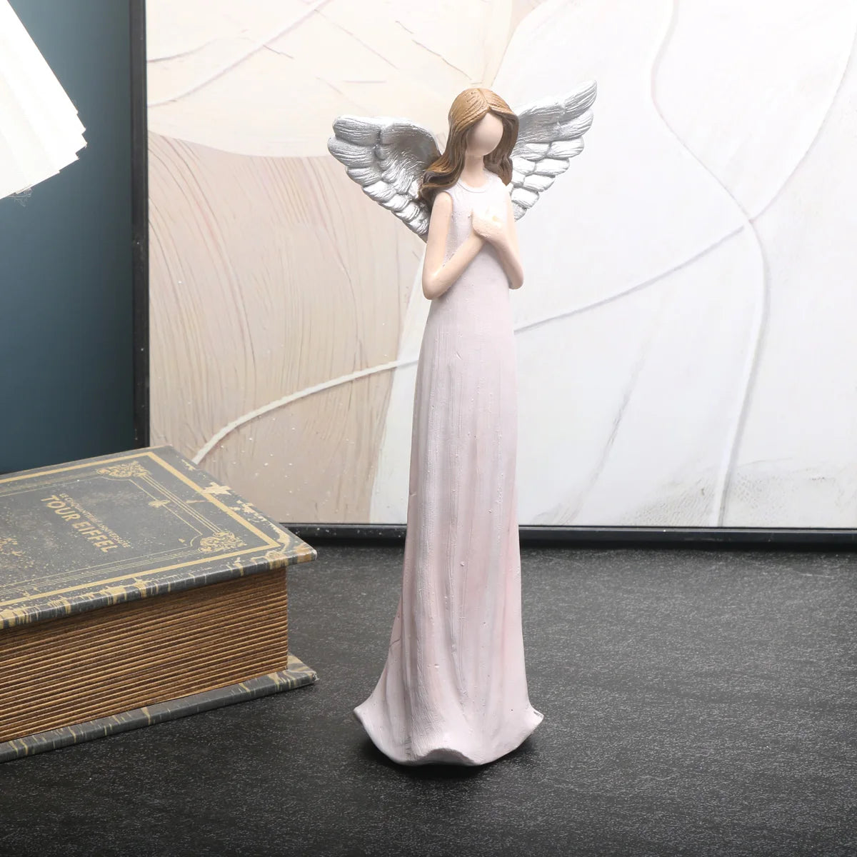 1pc Resin Blessing Angel Figurine - Versatile Indoor Decor for Christmas, Weddings & Home | Durable Abs Sculpture | No Electrici
