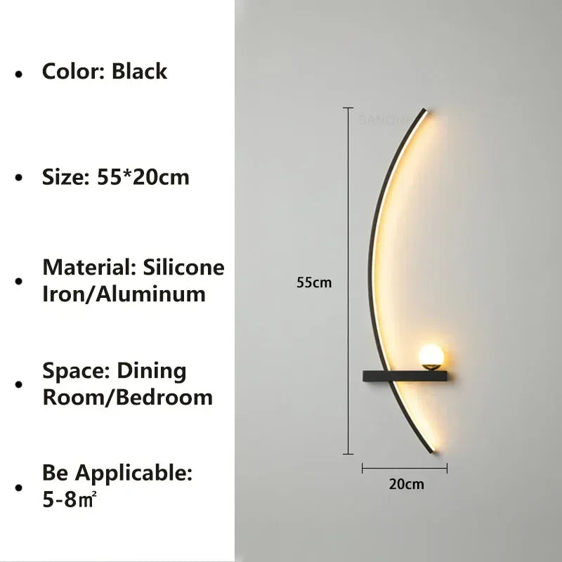 Modern LED Wall Lamps Minimalist Stripes Wall Sconce Decorative for Bedroom Bedside Home Living Room Background Lighting Luster