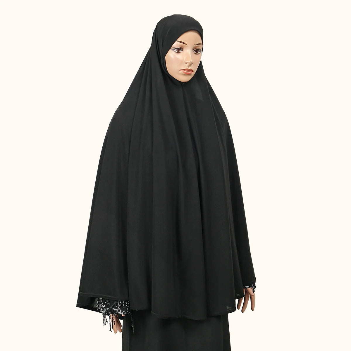 Muslimischer Hijab Schal 130x113cm, Baumwolle, Langer Schal, Vollbedeckung, Ramadan Gebetskleid, Premium Weich, 7 Farben