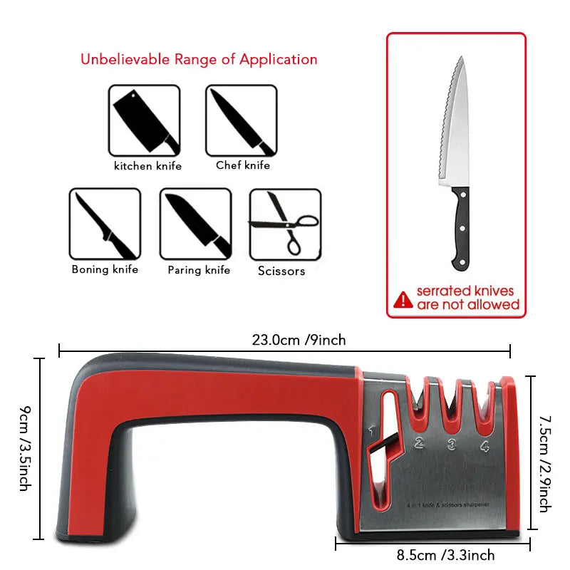 Knife Sharpener Professional 3 Stages Whetstone Kitchen Chef Knives Grinder Scissors Sharpening Stone Heavy Duty Diamond Blades