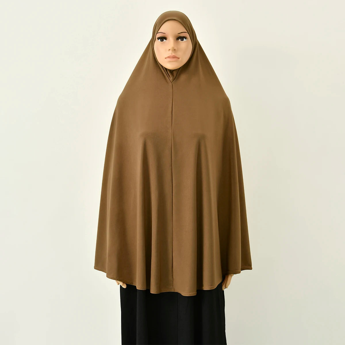 Muslimischer Hijab Schal 130x113cm, Baumwolle, Langer Schal, Vollbedeckung, Ramadan Gebetskleid, Premium Weich, 7 Farben