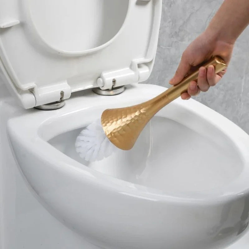 Golden High-end Cleaning Brush, Toilet Brush with Base, Household Brush with Long Handle, Suitable for Bathroom, Toilet
