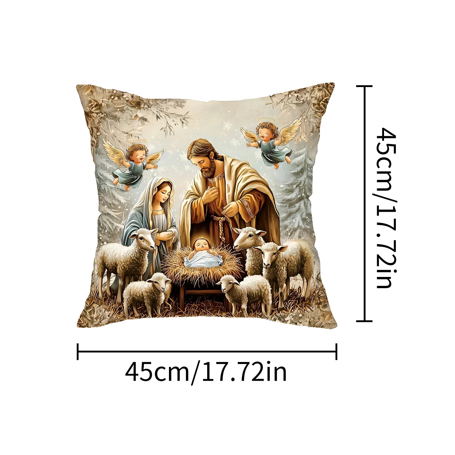 1PCS Christmas Pillow Covers Christmas Party Decor 2025 Xmas Jesus Farmhouse Pillow Cover Navidad Natal New Year Gift 2026