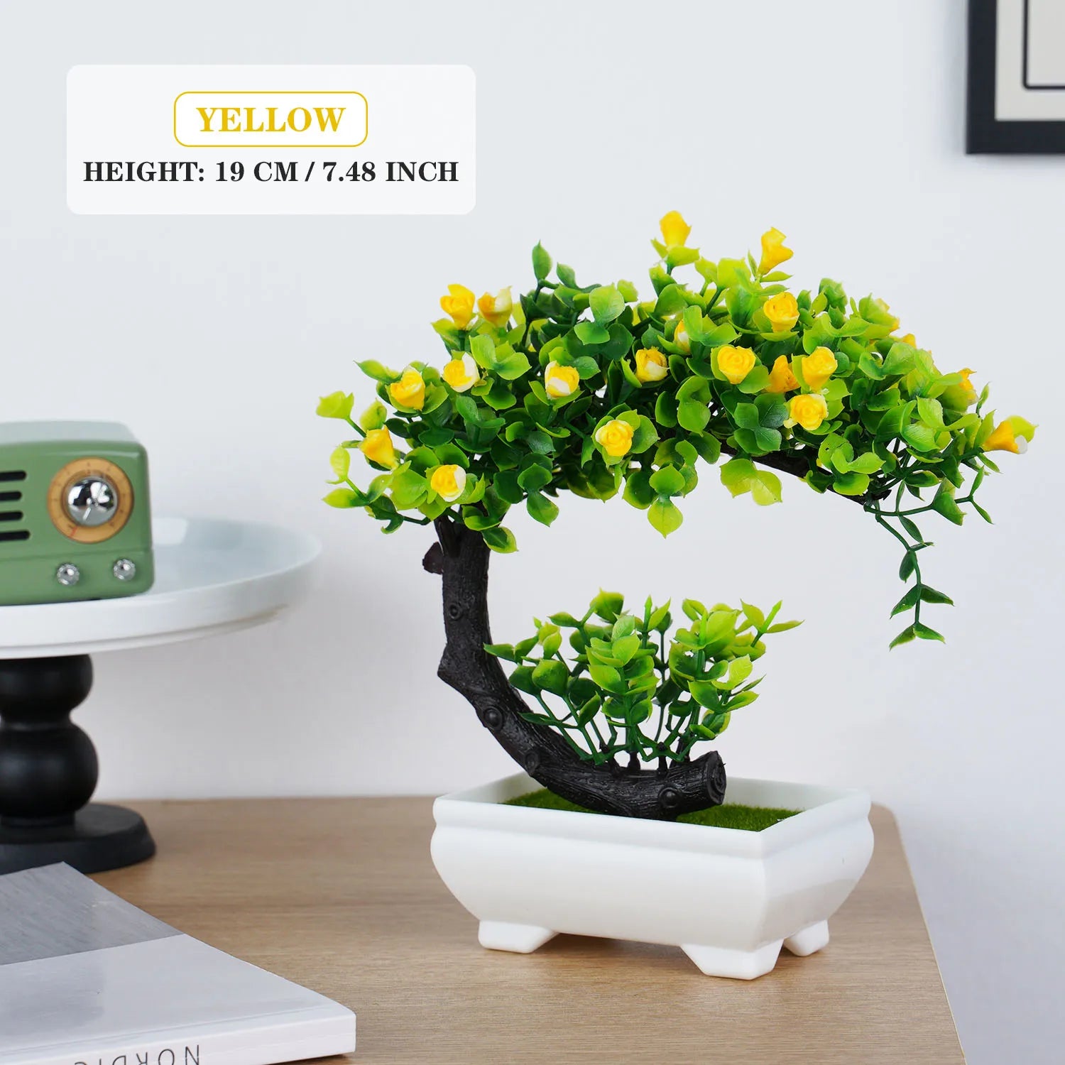 Artificial Plants Bonsai Small Tree Simulation Pot Plants Fake Flowers Table Potted Ornaments for Garden Home Hotel Decoration