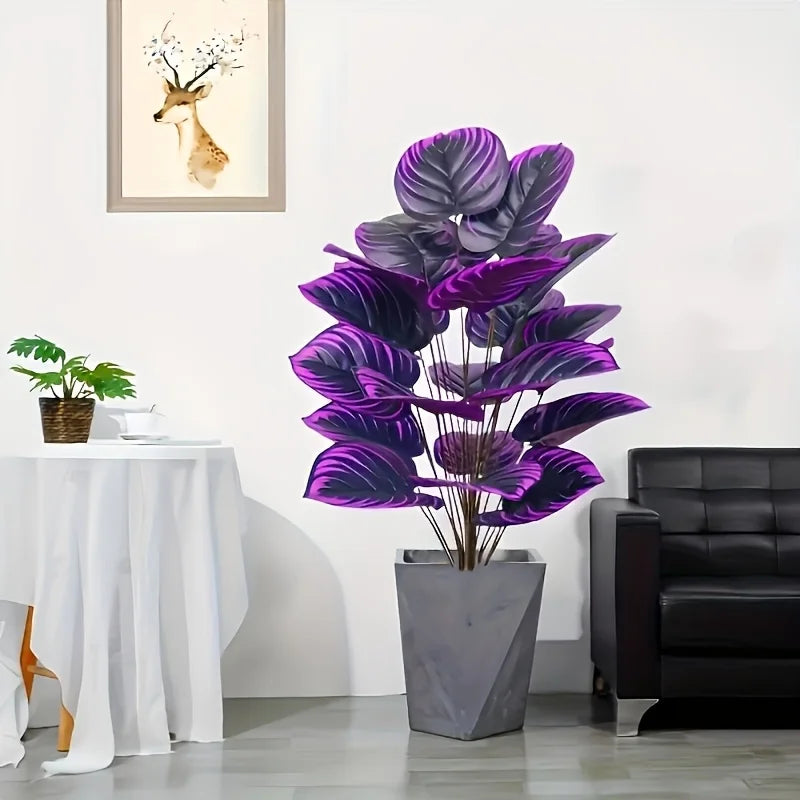 18-Headed Artificial Violet Plants Realistic Floor Bonsai Plant Indoor for Home Weddings Hotels Gardens Photography Decorations