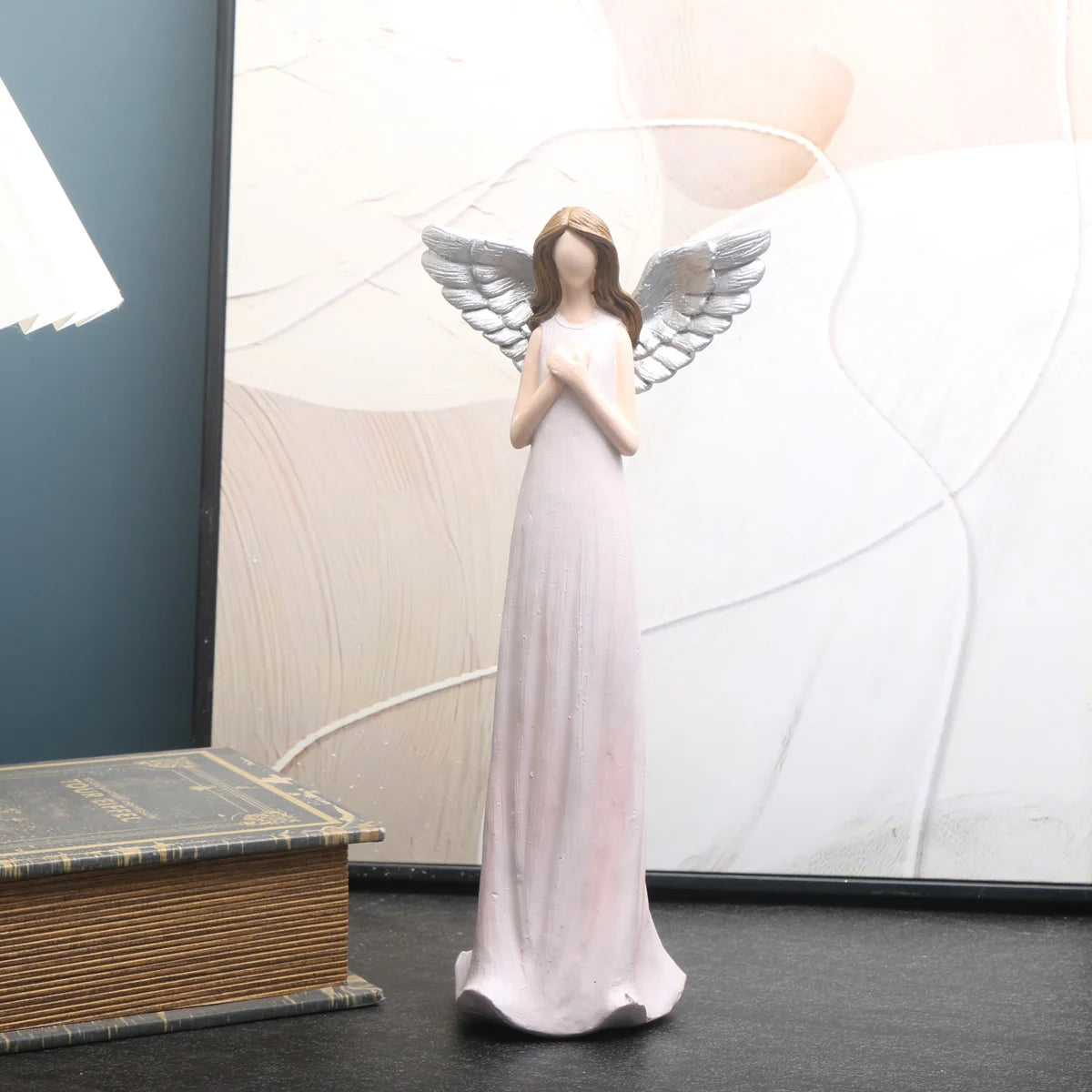 1pc Resin Blessing Angel Figurine - Versatile Indoor Decor for Christmas, Weddings & Home | Durable Abs Sculpture | No Electrici