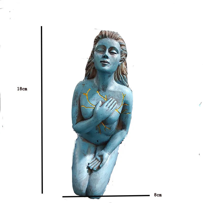 Göttin Statue 18cm aus Harz, Handgefertigte Spirituelle Skulptur, Heilende Energie, Meditation, Sammlerstück Kunst Deko, Tongyue