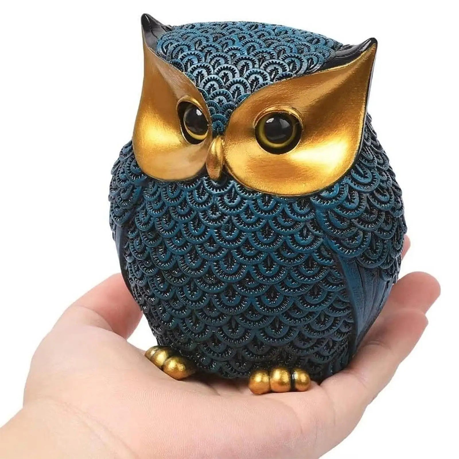 Owl Statue Decor Gift for Owl Lovers Compact Modern Cute Ornament Animal Figurine for Office Table Desk Living Room Decoration