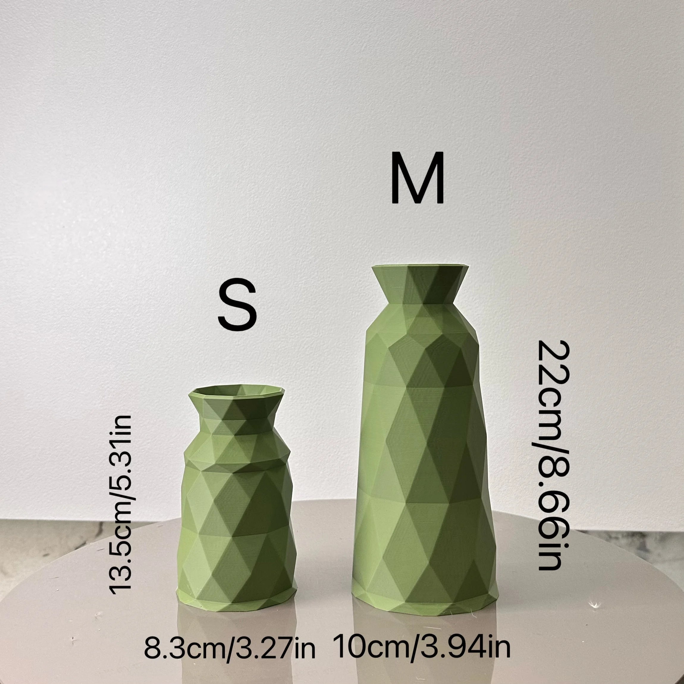 2 Piece Art Geometric Vase, Geometric Dry Vase, Multiple Color Options, Suitable for Home Decoration Vase Ornaments, Office Vase