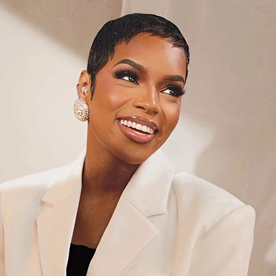 Pixie Cut Wigs Human Hair Straight Human Hair Wigs Black Brazilian Remy Short Human Hair Wigs Pixie Cut Machine Made