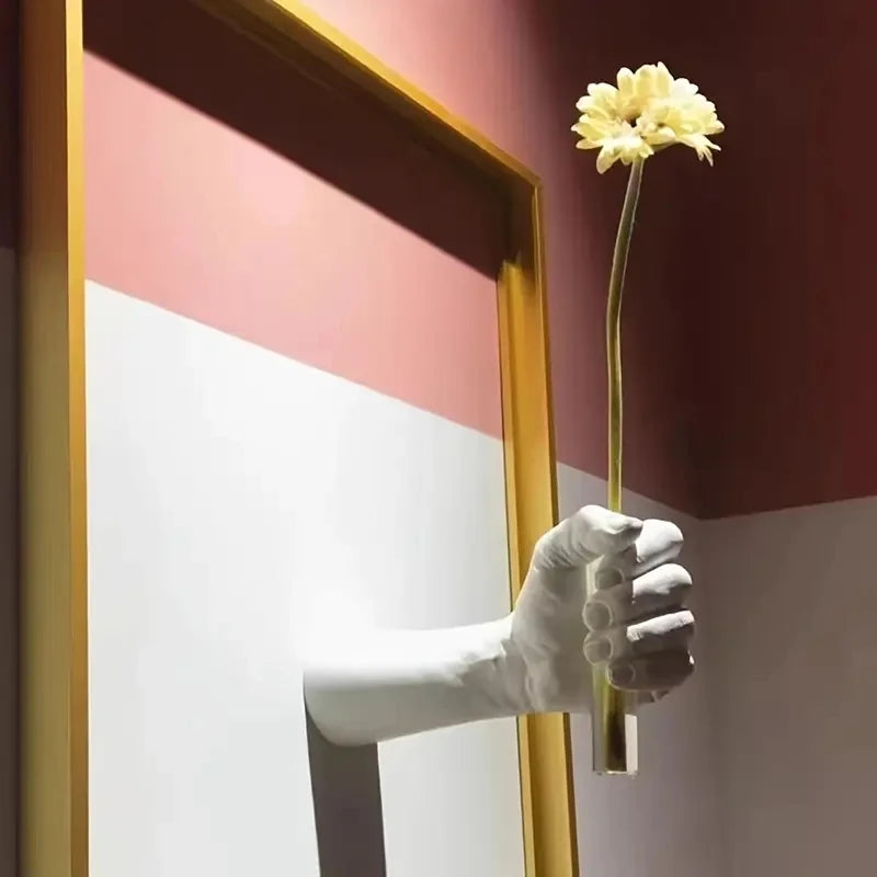 Modern Geometric Resin Wall Vase Wall Mounted Vase Handmade Decorative Flowers for Room Decoration Vas Art Flower Decoration