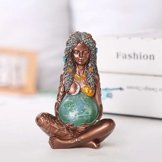 Mother Earth Statue Resin Artifact Decoration Mother Earth Art Goddess Statue Decoration Desktop Gift Room Decor