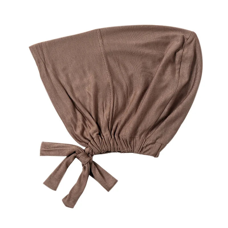 Hijab Unterkappe Damen, Muslimisch, Atmungsaktiv, Verstellbar, Inner Hijab Cap, Turban mit Bindeverschluss, 16 Farben