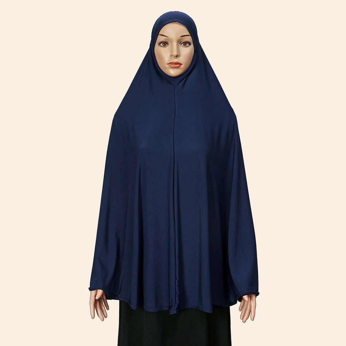 Muslimischer Hijab Schal 130x113cm, Baumwolle, Langer Schal, Vollbedeckung, Ramadan Gebetskleid, Premium Weich, 7 Farben